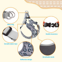 Dog Harness with Leash Set, No Pull Adjustable Step in Pet Vest – Essentials for Dogs - Gray-2 / Medium - image 4