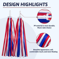 Bike Streamers Bike Tassels for Kids 1 Pair - Red White and Blue - image 3