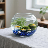 2.16LB Glass Beads Vase Filler Aquarium Gravel Decor Flat Glass Marbles Gems Pebbles Fish Tank Rocks Home Decorative Art Craft - Cobalt Blue