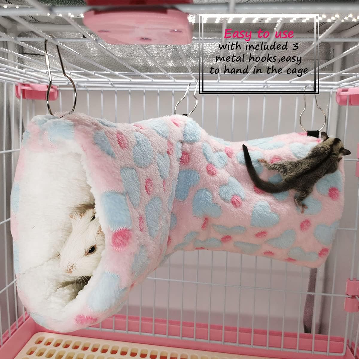 LEFTSTARER Guinea Pig Accessories Sugar Glider Cage Accessories - Pink / Heart - image 2