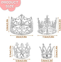 COIDEA gold crown cake toppers in four sizes with crystals and pearls - view 6