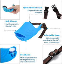 LUCKYPAW Soft Duck Silicone Dog Muzzle for Small Medium Dogs Poodle - S / Blue - image 2