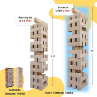 GOTHINK Giant Tumble Tower Game - Natural / G-Over 6FT - image 4