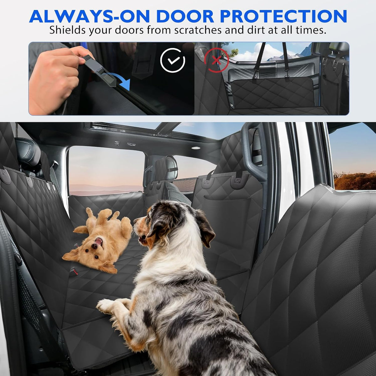 Back Seat Extender for Dogs - XL - For F150 / Ram1500 Crew Cab Truck / Black - image 4