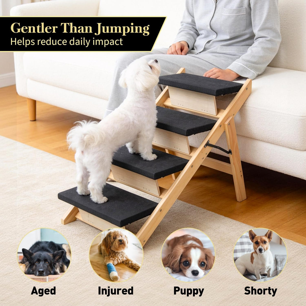 BRIKY 2-in-1 Dog Stairs/Ramp with 4 Steps - image 3