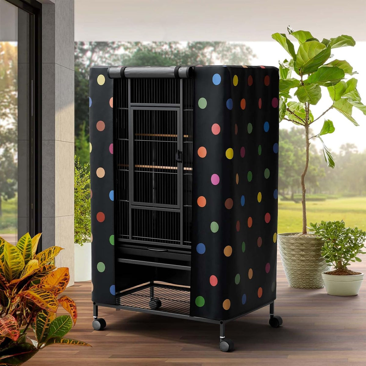 Tchvt Ultra Blackout Birdcage Cover - Polka Dot / 19.0"L x 19.0"W x 40.0"H - image 3