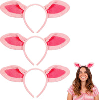 WILLBOND 3-pack plush cow ears headbands with horns for costumes - view 3