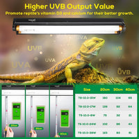 T5 UVB Reptile Light Fixture HO UVB Bulb Lighting Combo Kit - T5-12 Inch - image 2