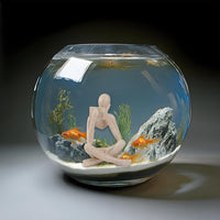 Minimalist Thinker Statue, Fish Tank Decor - Right Thinking Read Book - image 2