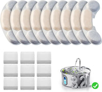 7L/236oz Stainless Steel Dog Water Fountain for Large Dogs & Cats – Essentials for Dogs - 9 Packs / 9 Filter + 9 Sponge (Only for 3.2L)