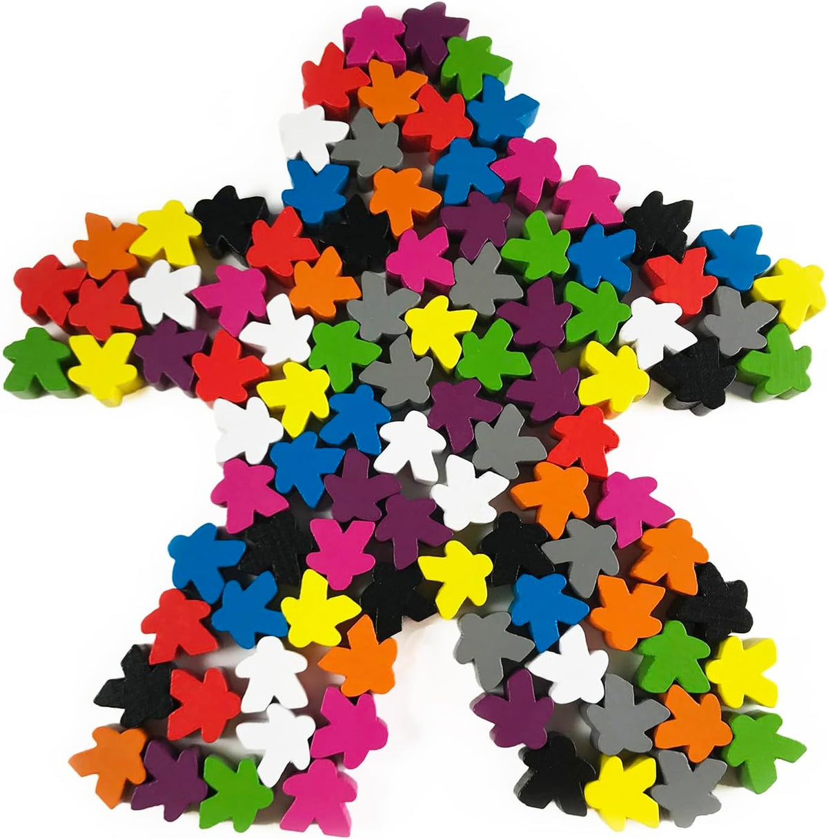 100 Wooden Meeples, Multi Color Board Game Tokens & Replacement Pieces – Fun for Kids & Family - 100 Wooden Meeples - image 3