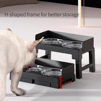Elevated Dog Bowls for Medium and Large Dogs - 2 Stainless Steel Bowls / Black - image 3