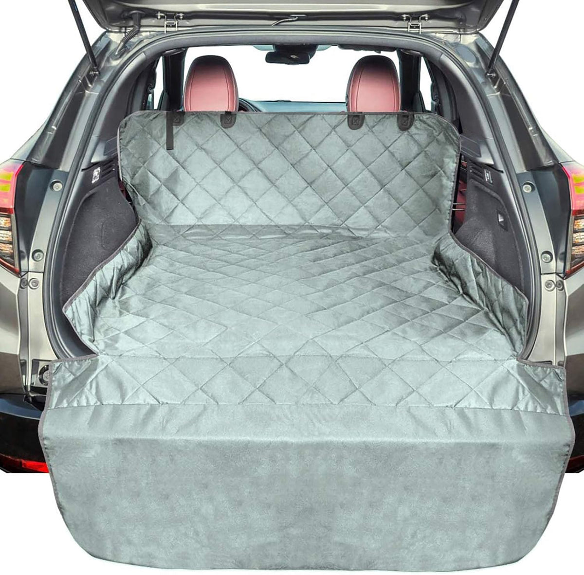 SUV Cargo Liner for Dogs - Trunk Cover for SUV with Bumper Flap Protector – Essentials for Dogs - Grey / Standard: 55" x 91"
