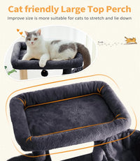Cat Tree Large Cat Tower Tree 68" Multi-Level Cat Tower for Indoor Cats with Sisal Scratching Posts, Widen Cat Perche, Square Hammock, 2 Widen Condos, Scratching Posts, Grey