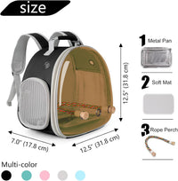Small Bird Travel Backpack Carrier Cage - Brown / Tint Bubble + Tray - image 2