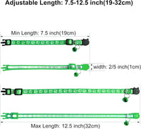 2 Pack Breakaway Cat Collars with Bells - Light Green - image 2