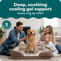 FurHaven Cooling Gel Dog Bed for Large Dogs - Jumbo / Brownstone - image 2