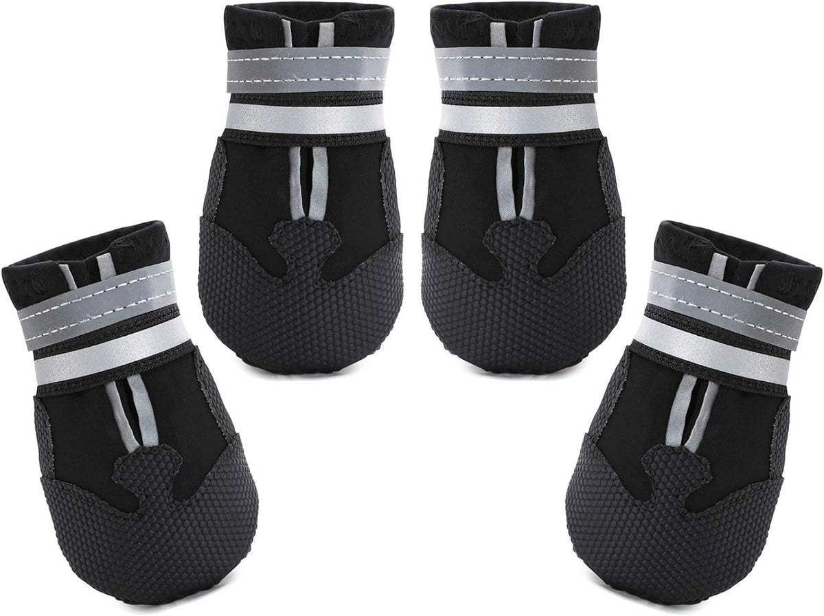 Dimicoo Breathable Dog Boots for Medium Large Dogs - Black(Waterproof) / XL (Insole Width 2.8")for 72~94lb