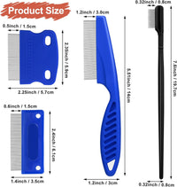 5 Pieces Dog Eye Combs Tear Stain Remover Combs Pet Grooming Comb - Blue - image 2