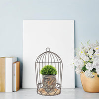 Farmhouse Birdcage Candle Holder Bird Cage Decor Lanterns Decorative Metal Candlestick Vintage Bird Cage Planter Holder Tealight Hanging Birdcage Lantern Flowerpot for Wedding Table Decor