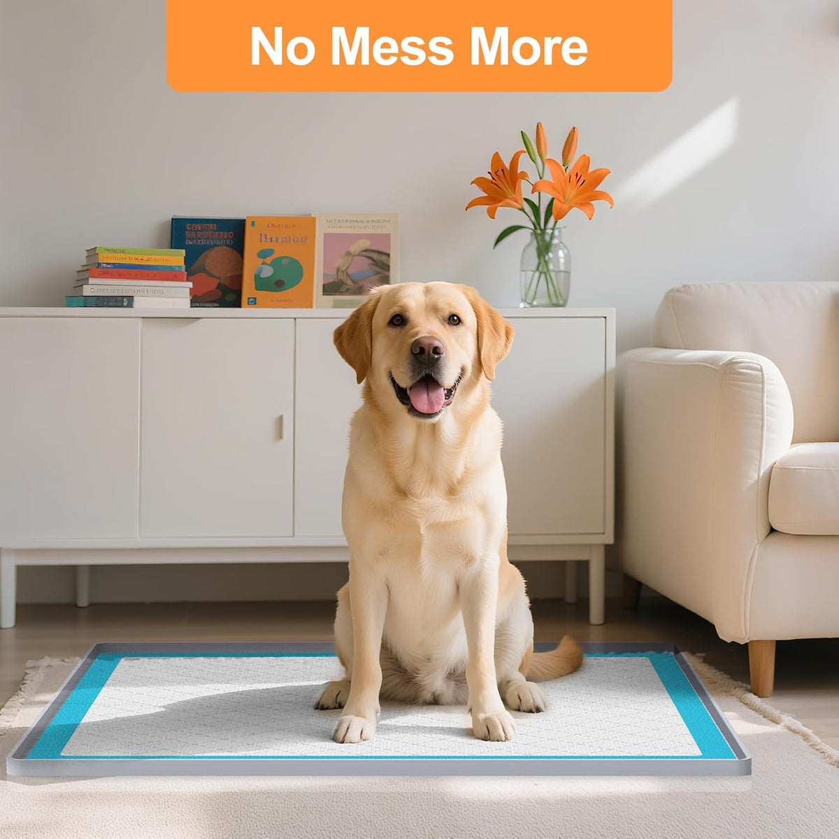 Pee Pad Tray Holder for Dogs - Light Gray / 34"L x 28"W - image 4