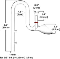 Glass Lily Pipe Set Outflow with Surface Skimmer & Multi-Level Water Intake (17mm for 16/22mm (5/8'' i.d.) tubing)