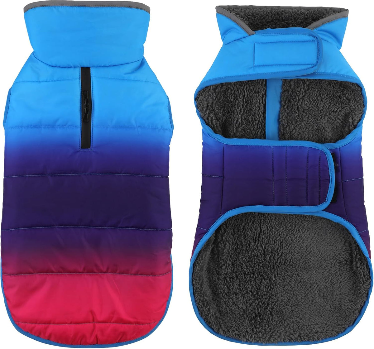 Waterproof Dog Winter Coat - Gradient Blue / S(Chest Girth:12.6-16.1")