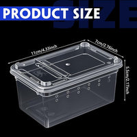 Irenare 8 Pcs Reptile Breeding Breeding Box Plastic Spider Terrarium Tarantula Feeding Box for Bearded Dragon Lizard Spider Gecko Scorpion(Vent Holes,4.33 x 2.76 x 2.95 Inch)
