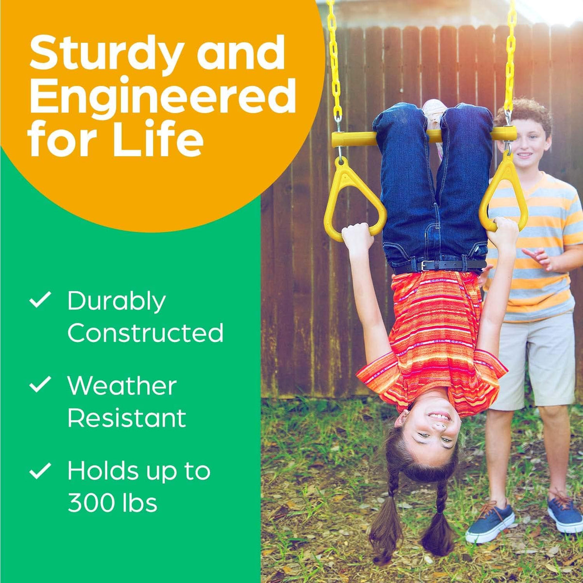 Jungle Gym Kingdom Swing Sets for Backyard - Yellow - image 3