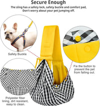 Dog and Cat Sling Carrier, Hands Free Reversible Pet Papoose Bag - Yellow - image 3
