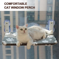 Cute Cat Window Perch, Foldable Cat Window Hammock, Purple – Essentials for Cats - Large (no mesh cover) / Grey Paw - image 2