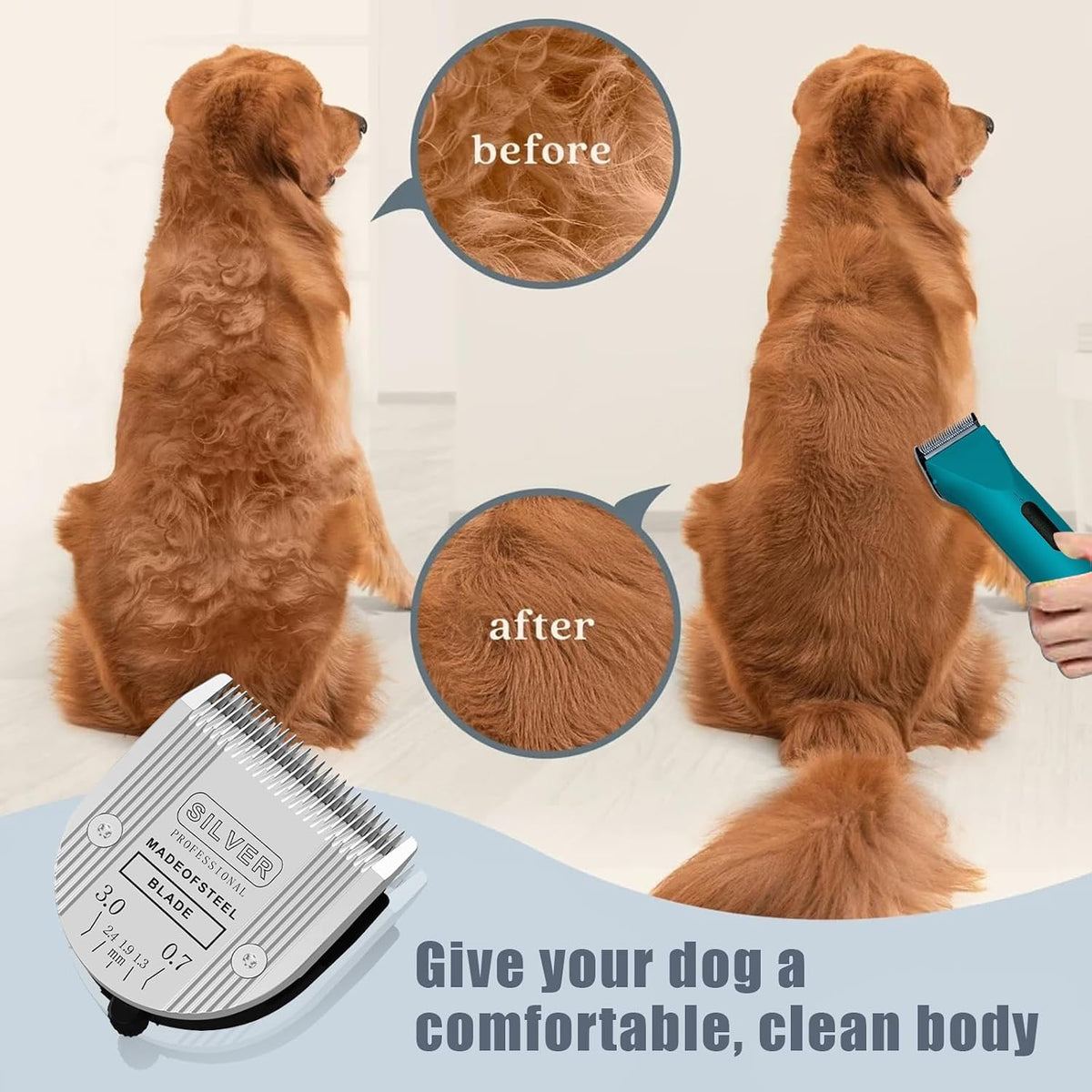 3Pcs 5-in-1 Adjustable Pet Clipper Blades - Black-2 - image 4