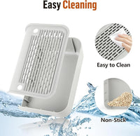Cat Litter Box Step, Cat Litter Box Ramp Mat with Filter Function for Self-Cleaning Cat Litter Box, Easy to Clean, Cat Pedal Step Stool Ideal for Kitten & Elderly Cats (Light Grey)