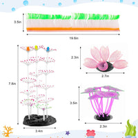 Glowing Fish Tank Decoration Aquarium Plants Accessories Kit #2 – Essentials for Fish - Princess Anemone+strip Coral+Coral+anemone - image 2