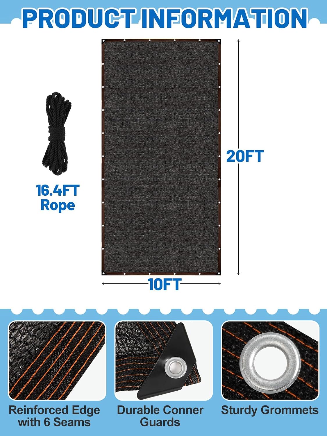 95% High Density Dog Kennel Shade Cover - 10x20ft - image 2