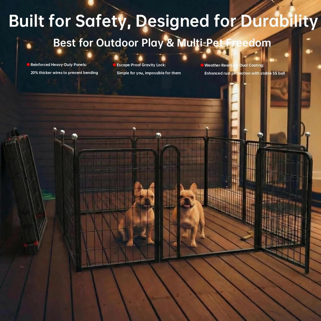 Dog Play Pen Indoors/Outdoor - 8 Panels / 24'' High - image 3