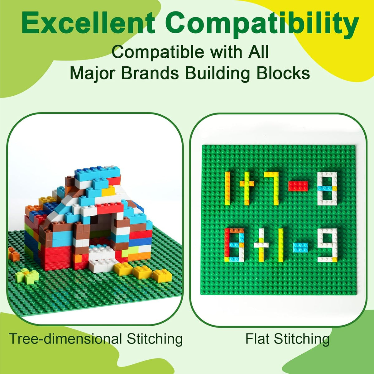 4 Pack Classic Baseplates, Building Plate for Building Bricks - Multicolored-8 Pcs - image 2