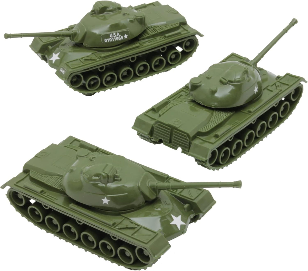 TimMee Toy Tanks for Plastic Army Men, OD Green WW2 3pc - Od Green