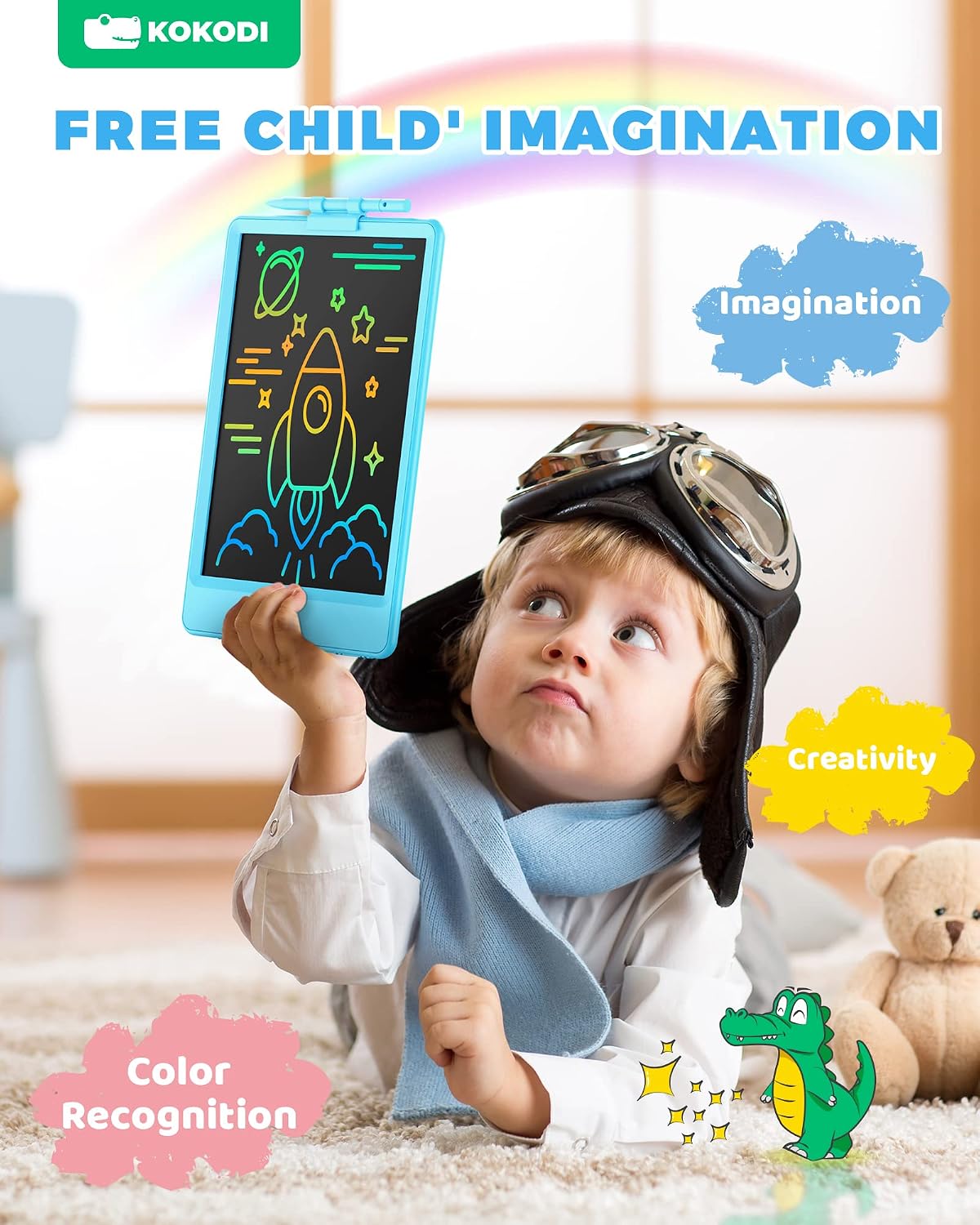 KOKODI LCD Writing Tablet 8.5-Inch Colorful Doodle Board - Blue - image 4