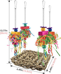 KATUMO Bird Toys, Grass Swing Hammock Climbing Toy for Parrot Parakeet – Essentials for Birds - 6.4 x 6.4 x 0.78 inch (Pack of 2) - image 2