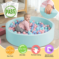 TRENDBOX Foam Ball Pit, 36" x 12" Indoor Soft Ball Pool for Kid，Light Grey – Fun for Kids & Family - Light Blue / 130CM - image 2