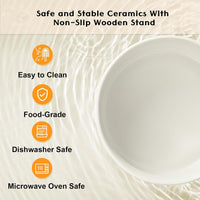 SPUNKYJUNKY Ceramic Elevated Dog Bowls 2 Pack - Large - 7.6 CUPS*2 / White - image 3