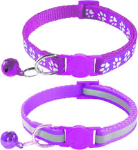 2 Pack Breakaway Cat Collars with Bells - Purple