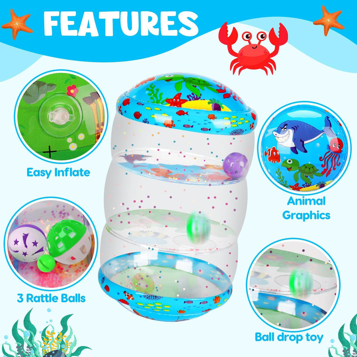 Crawling & Walking Baby Toys 6-12 Months Glowing Inflatable Rolling - image 2
