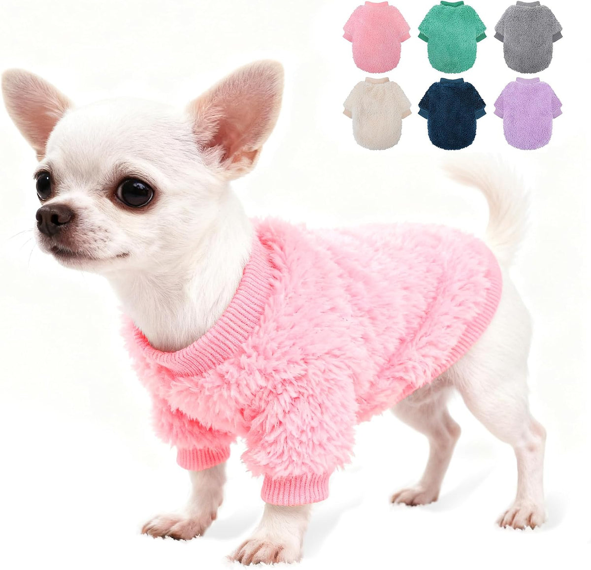 Puppy Sweater for Small Dogs Girl, Winter Chihuahua Clothes – Essentials for Dogs - Pink / Small
