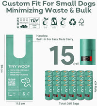 Small Dog Poop Bags, Compostable Plant-Based Waste Bags with Tie Handles, 24 Rolls, Leak-Proof - image 4