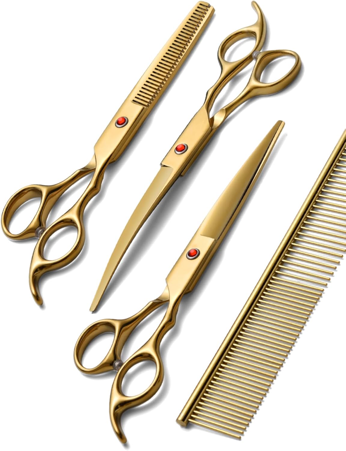 Dog Grooming Scissors Kit - Gold 4 Piece / 4