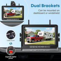 7-Inch Wireless Backup Camera for RV Trailer - HD 1080P Monitor, Night Vision, IP69 Waterproof, Easy Installation Compatible with Furrion, Split Screen 4 Channels Y31