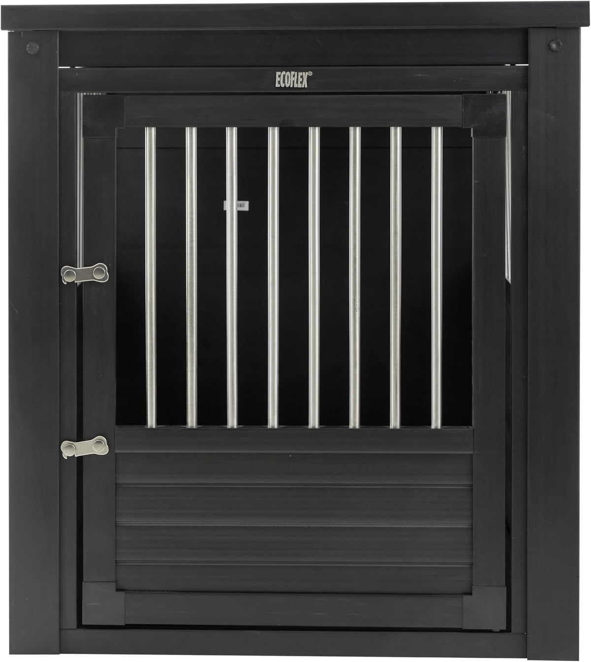 New Age Pet ECOFLEX Large Furniture Style Dog Crate & End Table - Black / 35.9"L x 23.7"W x 28.0"H