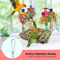 KATUMO Bird Toys, Grass Swing Hammock Climbing Toy for Parrot Parakeet – Essentials for Birds - 6.4 x 6.4 x 0.78 inch - image 3